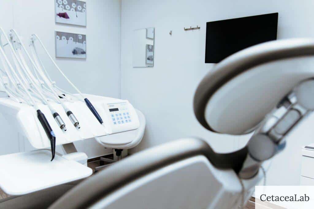 Bright dental office showcasing modern equipment and clean, sleek design.