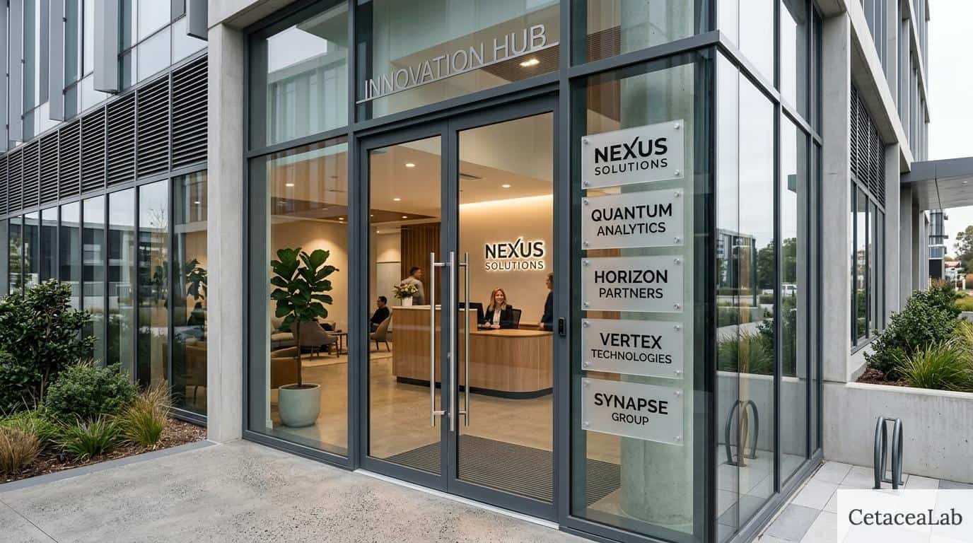 Señalización moderna en la entrada de un negocio