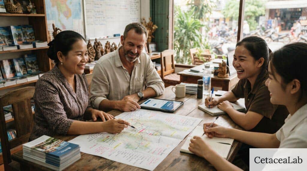 Coordinación local de un itinerario turístico en Asia