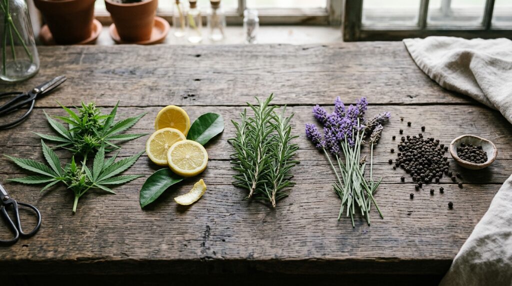 Plantas aromáticas relacionadas con distintos tipos de terpenos